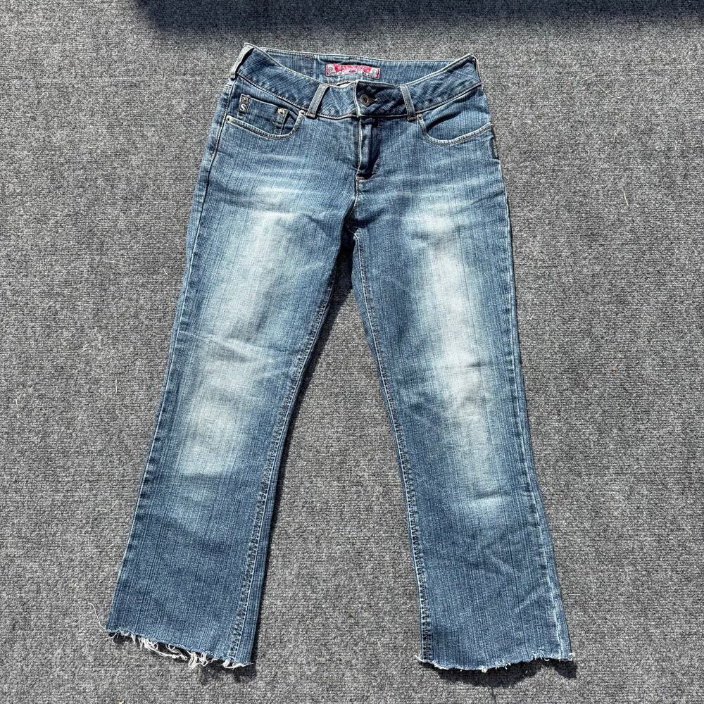 Silver Jeans Co Y2K Low Rise Bootcut Crop Raw Hem Jeans Size 29 Medium Wash